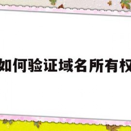 如何验证域名所有权(如何验证域名所有权是否正确)