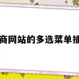 电商网站的多选菜单插件的简单介绍