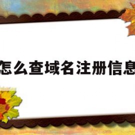 怎么查域名注册信息(如何查询域名在哪个平台注册)