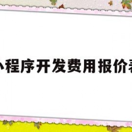 小程序开发费用报价表(小程序开发费用一览表bgd华网天下)