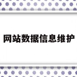 网站数据信息维护(网站数据信息维护工作内容)