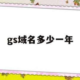 gs域名多少一年(gs域名续费价格)