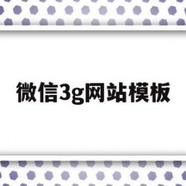 微信3g网站模板(微信3g网站模板是什么)