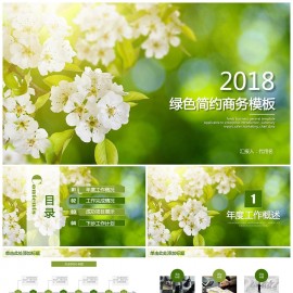 绿色简约简洁商务工作通用PPT模板下载