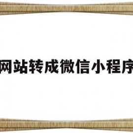 网站转成微信小程序(网站转微信小程序源码)