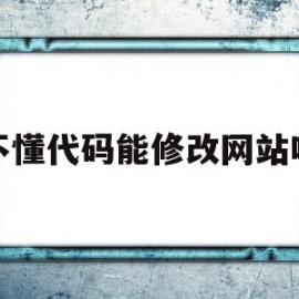 不懂代码能修改网站吗(不懂代码能修改网站吗知乎)