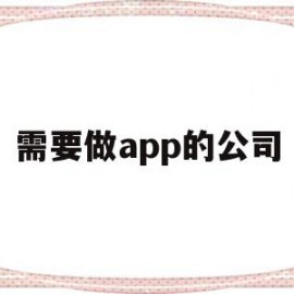 需要做app的公司(做app的公司有哪些)