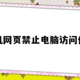 手机网页禁止电脑访问代码(手机网页禁止访问怎么能打开)