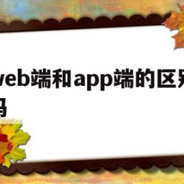 web端和app端的区别吗(web端和app端有什么区别)