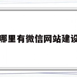 哪里有微信网站建设(哪里有微信群可以加入)