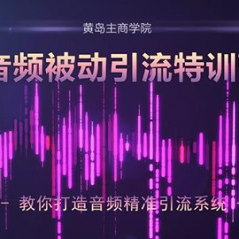 黄岛主·FM音频引流特训营2.0：独家引流模式，单账号50W+播放量，轻松变现