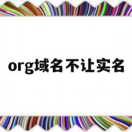 org域名不让实名(为什么域名实名认证一直失败)