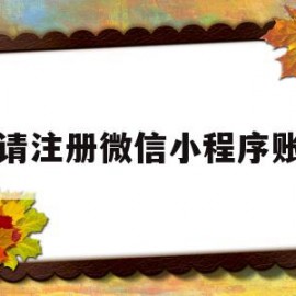 申请注册微信小程序账号(微信小程序的注册流程及操作注意事项)