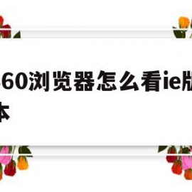 360浏览器怎么看ie版本(360浏览器怎么看ie版本是多少)