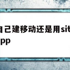 自己建移动还是用siteapp的简单介绍