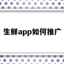 生鲜app如何推广(每日生鲜超市app推广方法)