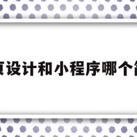 网页设计和小程序哪个简单(网页设计和程序开发有什么区别)