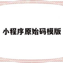 小程序原始码模版(小程序原始代码有什么用)