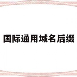 国际通用域名后缀(国际通用域名后缀怎么看)