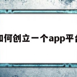 如何创立一个app平台(创立一个app平台怎么弄)