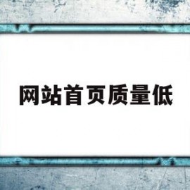 网站首页质量低(网站内容质量低怎么办)