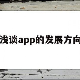 浅谈app的发展方向(app的完善及发展方向)