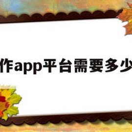 制作app平台需要多少钱(微信小程序怎么制作自己的程序)