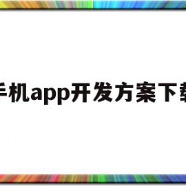 手机app开发方案下载(手机app开发方案下载安装)