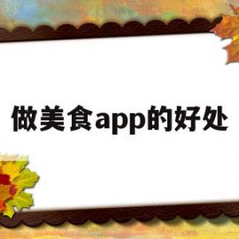 做美食app的好处(投资3万元做美食app 为美食app做推广)