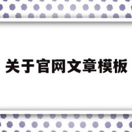 关于官网文章模板(官网的资料怎么写参考文献)