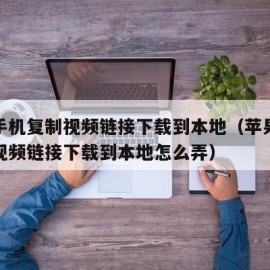 苹果手机复制视频链接下载到本地（苹果手机复制视频链接下载到本地怎么弄）