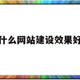 什么网站建设效果好(什么网站建设效果好一点)