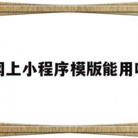 网上小程序模版能用吗(购买小程序模板后还需要设计什么)