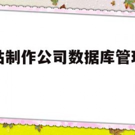 网站制作公司数据库管理排名的简单介绍