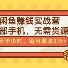 闲鱼赚钱实战营，一部手机，无需货源，每天半小时，每月增收2万+