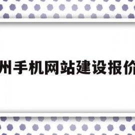 广州手机网站建设报价表的简单介绍