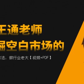 王通：发掘空白市场的3个秘密方法，做行业老大