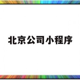 北京公司小程序(北京微信小程序开发制作的公司)