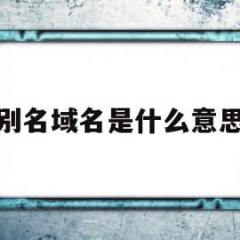 别名域名是什么意思(别名解析出来是二级域名吗)