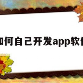 如何自己开发app软件(自己开发app怎么挣钱)