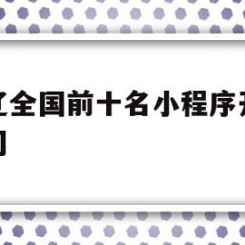 关于通辽全国前十名小程序开发公司的信息