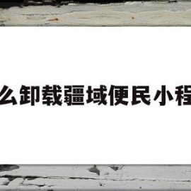 怎么卸载疆域便民小程序(怎么卸载疆域便民小程序的软件)