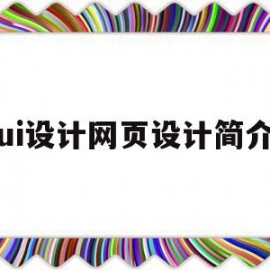 ui设计网页设计简介(ui设计网页设计简介怎么写)