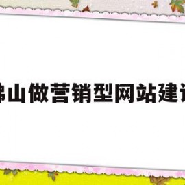 佛山做营销型网站建设(佛山做营销型网站建设价格)