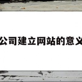 公司建立网站的意义(公司建立网站的意义和目的)