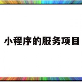 小程序的服务项目(微信小程序的服务类目应该怎么写)