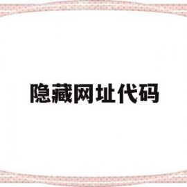 隐藏网址代码(隐藏网址代码是什么)