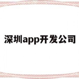 深圳app开发公司(深圳app开发公司都有哪些)