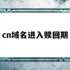 cn域名进入赎回期(域名进入赎回期是什么意思)