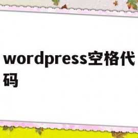 wordpress空格代码(wordpress code)